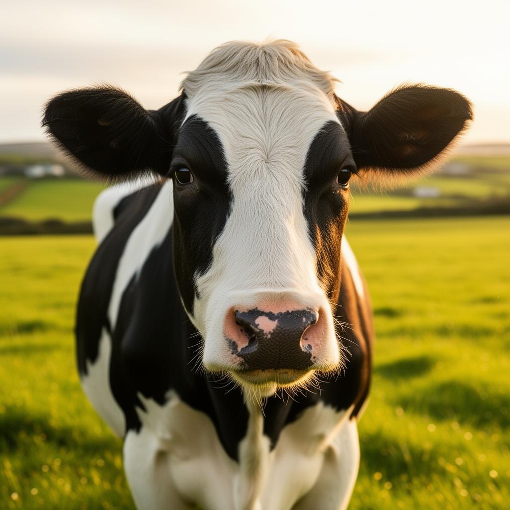 A curious Holstein cow